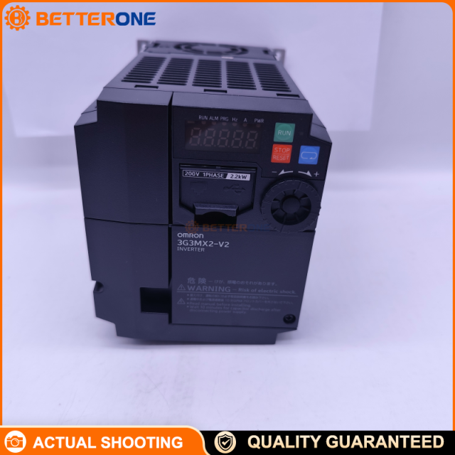 Omron 3G3MX2-AB022-V2 MX2 Series V2 Inverter Drive, 1-Phase 200–240VAC Input, 3-Phase 200–240VAC Output, 2.2kW (ND) / 3.0kW (LD), 11A (ND) / 12A (LD), Open-Loop Vector & V/f Control, Built-in Braking Resistor Circuit, Up to 590Hz, IP20