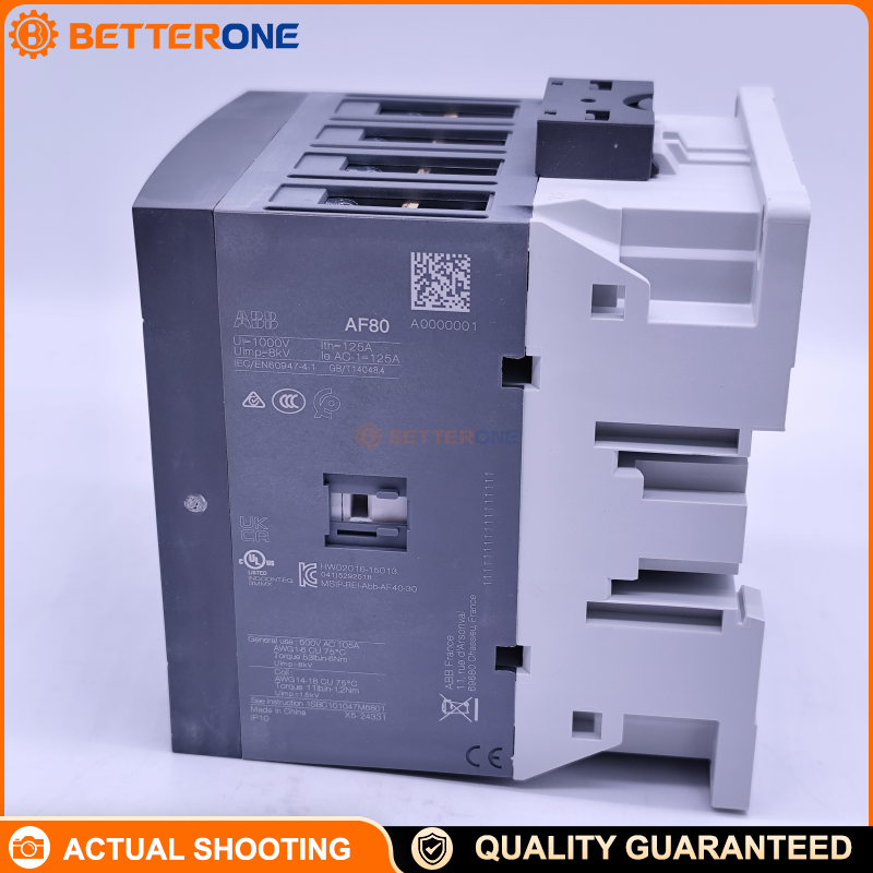 ABB AF80-22-00-12 AF Series Contactor, 4-Pole (2NO+2NC), 48–130V AC 50/60Hz & DC Coil, 37kW @ 400VAC (AC-3), 125A (AC-1), 105A UL General Use, Screw Terminals