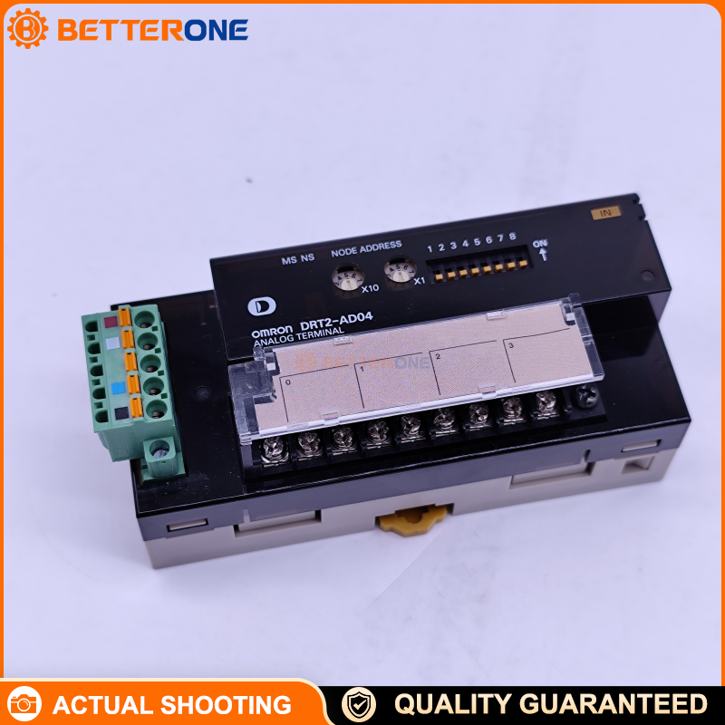 OMRON DRT2-AD04 DeviceNet Smart Slave Analog Input Terminal, 4-Ch AI, 0–5V/1–5V/0–10V/±10V, 0–20mA/4–20mA, 1/6000 FS Resolution, 11–25VDC Comm Power, DIN Rail, Screw Terminal