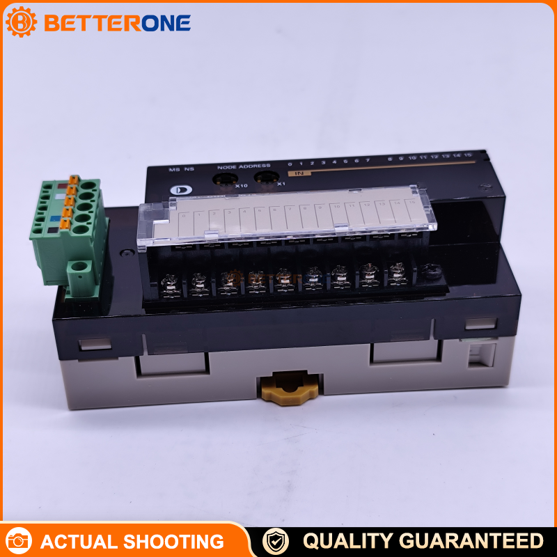 OMRON DRT2-ID16 DeviceNet Smart Slave Digital Input Terminal, 16-Point DI, 24VDC NPN (+ Common), Screw Terminals (M3), Communications Connector Power, DIN Rail Remote I/O