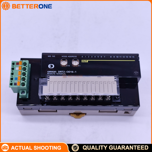 OMRON DRT2-OD16-1 DeviceNet Smart Slave Digital Output Terminal, 16-Point DO, 24VDC PNP (+ Common), 0.5A/Point, 0–26.4V Permitted Output Voltage, Screw Terminal Block, IP20, DIN Rail Remote I/O