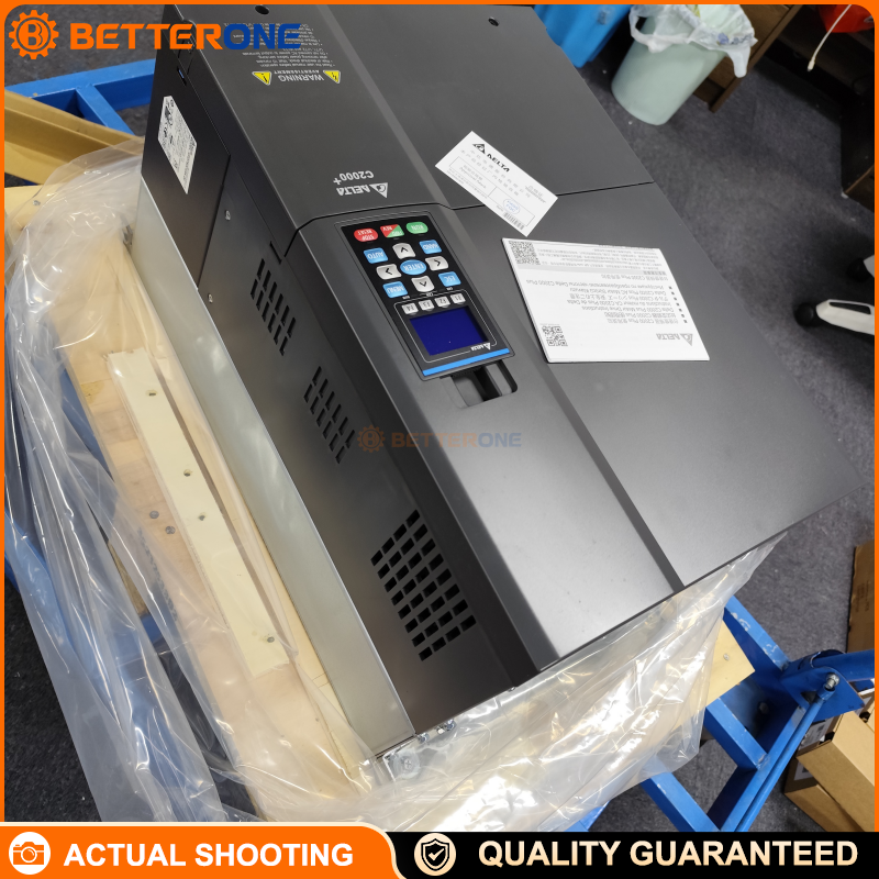 Delta VFD750C43A-00 VFD-C2000+ Vector Control Drive, 3-Phase 460V Class, 75kW 100HP, Heavy Duty 150A / Super Heavy Duty 110A, Built-in DC Reactor, No Braking Chopper, Frame D1, IP00 Chassis Mount Industrial VFD