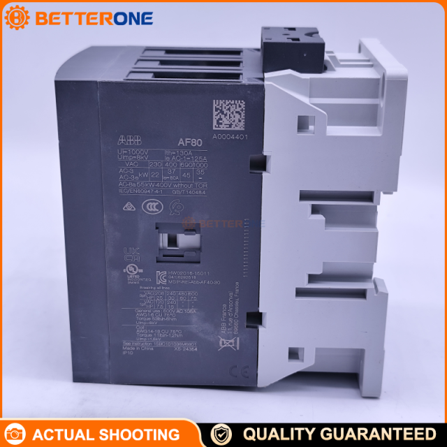 ABB 1SBL397001R1300 AF80-30-00-13 Contactor, 3-Pole 3NO, AF Coil 100–250V AC 50/60Hz / DC, Screw Terminals, Motor Control up to 37kW @ 400V (AC-3), 1000V IEC / 600V UL