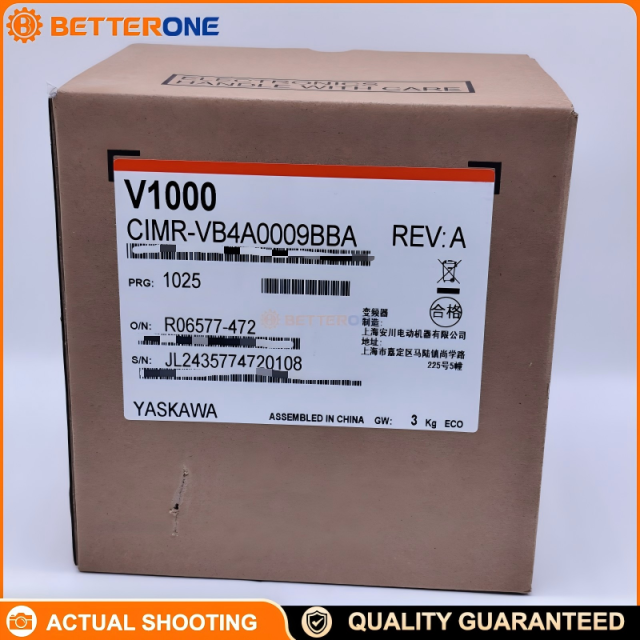 Yaskawa CIMR-VB4A0009BBA V1000 Compact Vector Control AC Drive VFD Inverter, 3-Phase 380–480VAC (400V Class), 3.7kW (5HP), 8.8A Normal Duty / 7.2A Heavy Duty Rated Output