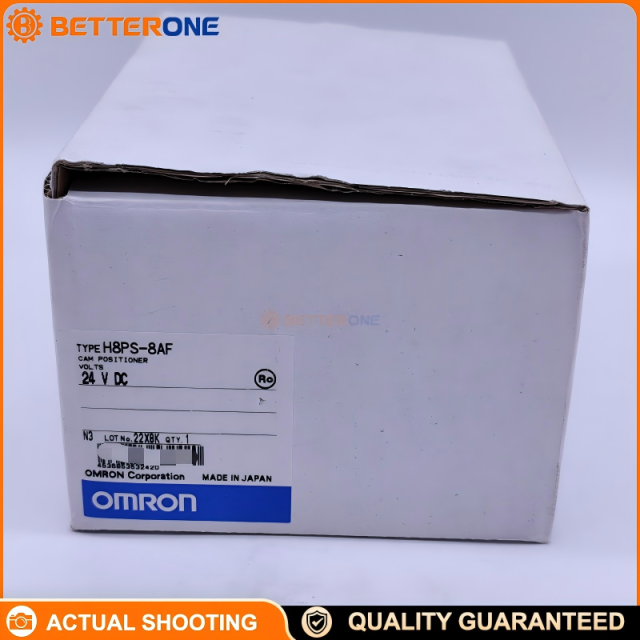 OMRON H8PS-8AF Cam Positioner, 1/4 DIN 96×96mm, 24VDC Supply, 8 Cam Outputs + RUN + Pulse (Tachometer), NPN Open-Collector Transistor Outputs, 30VDC 100mA (Cam/RUN), High-Speed 1600 r/min, 0.5° Setting Resolution, Backlit LCD