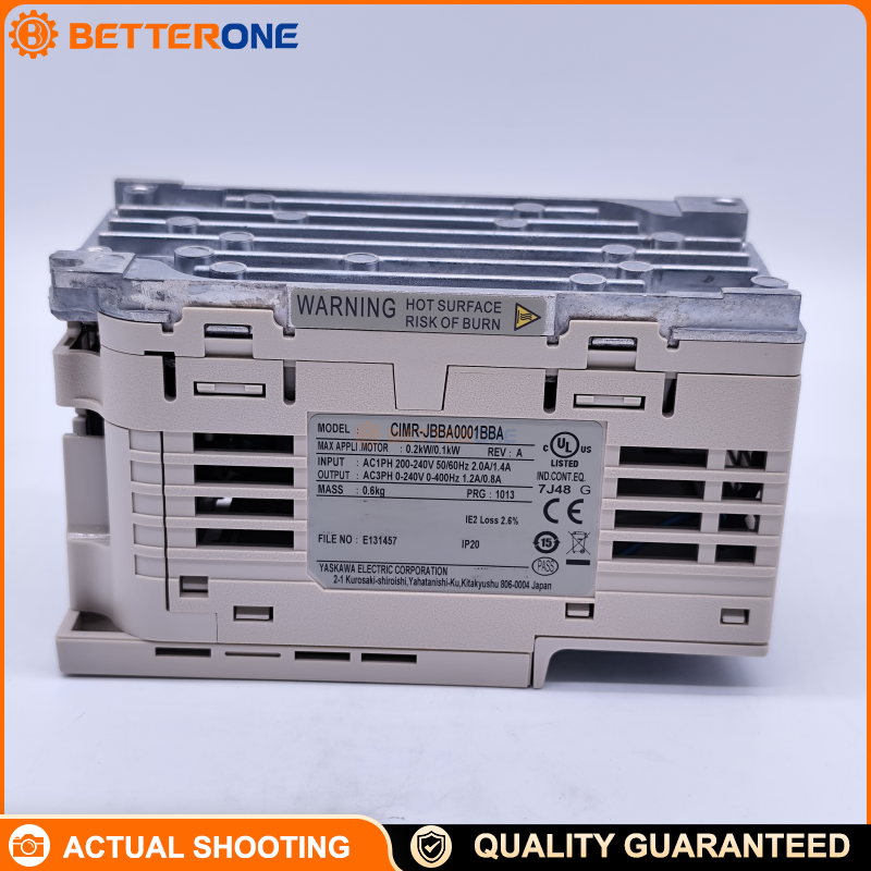 Yaskawa CIMR-JBBA0001BBA J1000 Compact VFD AC Drive, Single-Phase 200V Class, 0.2kW (ND) / 0.1kW (HD), 1.2A (ND) / 0.8A (HD), IP20 Open-Chassis Micro Inverter Drive