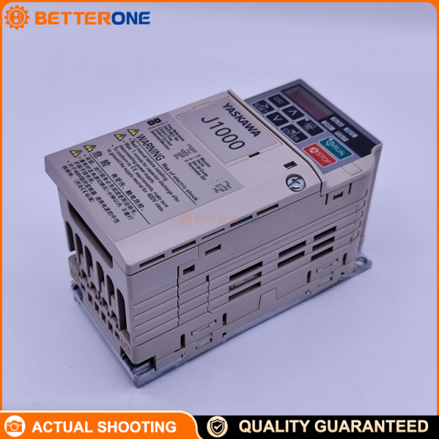 Yaskawa CIMR-JBBA0002BBA J1000 Compact VFD AC Drive, Single-Phase 200–240VAC (200V Class), 0.4kW (ND) / 0.2kW (HD), 1.9A (ND) / 1.6A (HD), IP20 Open-Chassis Micro Inverter Drive, Max 400Hz