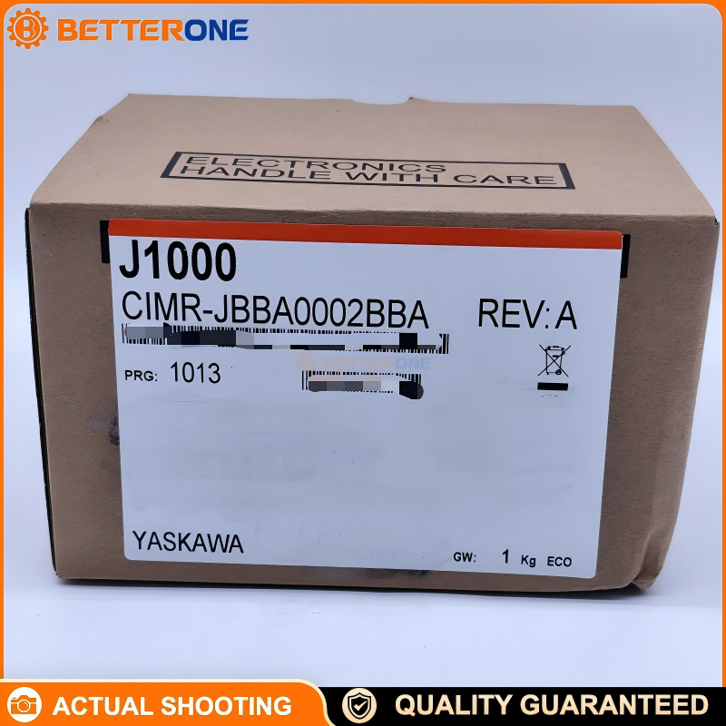 Yaskawa CIMR-JBBA0002BBA J1000 Compact VFD AC Drive, Single-Phase 200–240VAC (200V Class), 0.4kW (ND) / 0.2kW (HD), 1.9A (ND) / 1.6A (HD), IP20 Open-Chassis Micro Inverter Drive, Max 400Hz