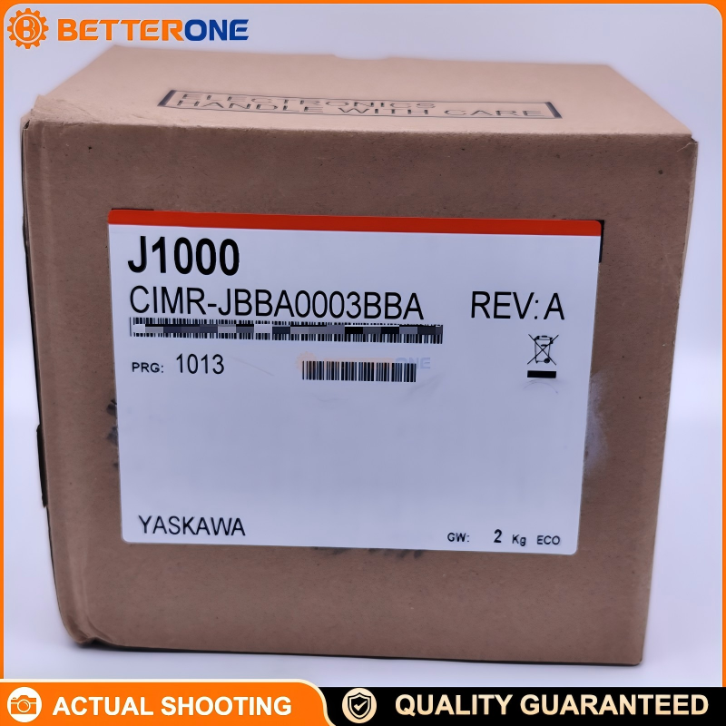 Yaskawa CIMR-JBBA0003BBA J1000 Compact VFD AC Drive, Single-Phase 200–240VAC (200V Class), 0.75kW (ND) / 0.4kW (HD), 3.3A–3.5A (ND) / 3.0A (HD), IP20 Open-Chassis, Max 400Hz
