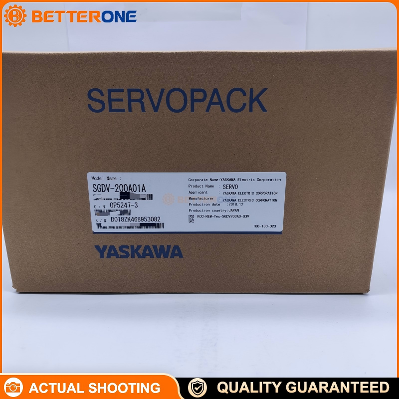 Yaskawa SGDV-200A01A Sigma-5 (Σ-V) SERVOPACK Servo Drive, 200V Class 3-Phase 200–230VAC, 3.0kW Max Motor Capacity, 19.6A Continuous / 56A Peak Output, Analog Voltage & Pulse Train Interface