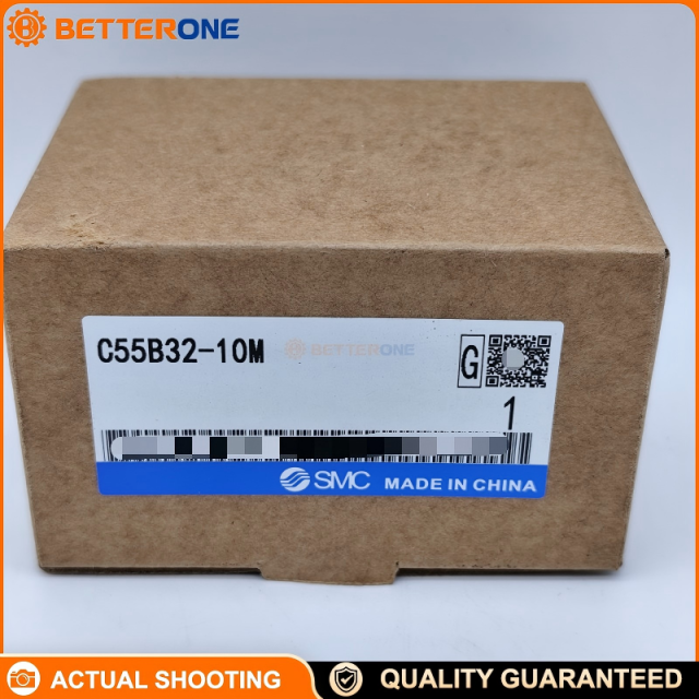 SMC C55B32-10M ISO 21287 Compact Air Cylinder, Double Acting Single Rod, Bore 32mm Stroke 10mm, Male Rod End M10x1.25, 2x G1/8 Ports, Rubber Bumper Both Ends, 0.05–1.0MPa, -10…70°C