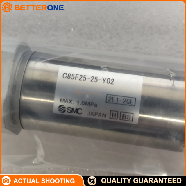 SMC C85F25-25-Y02 ISO 6432 Round Body Air Cylinder, Double Acting Single Rod, Rod Flange Mount (F), Bore 25mm Stroke 25mm, Rod Ø10mm M10x1.25, G1/8 Port, Rubber Bumper, Max 1.0MPa, -20…80°C