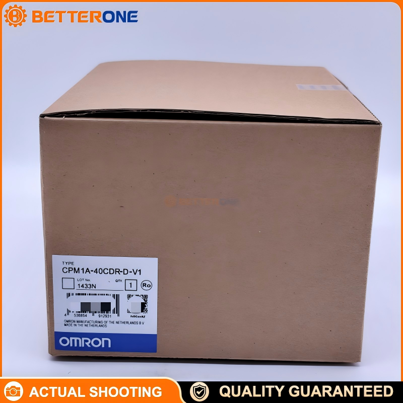 OMRON CPM1A-40CDR-D-V1 PLC CPU, 40 I/O (24 Digital Inputs + 16 Relay Outputs), 24VDC Supply, Built-in RS-232C, 1K Words Program Memory, DIN Rail/Chassis Mount, Expandable Up to 3 Modules