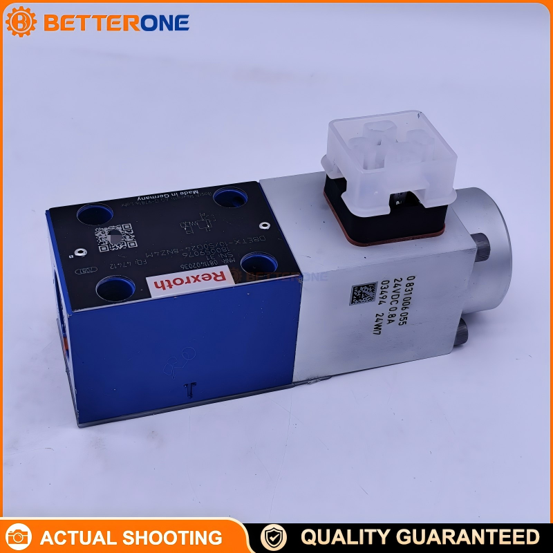 Bosch Rexroth DBETX-10-50G24-8NZ4M Proportional Pressure Relief Valve (Pilot Valve), NG6 ISO 4401-03-02-0-94, 50 bar Stage, 24VDC, 0.8A Solenoid, DIN 43650-AM2, NBR Seals, IP65