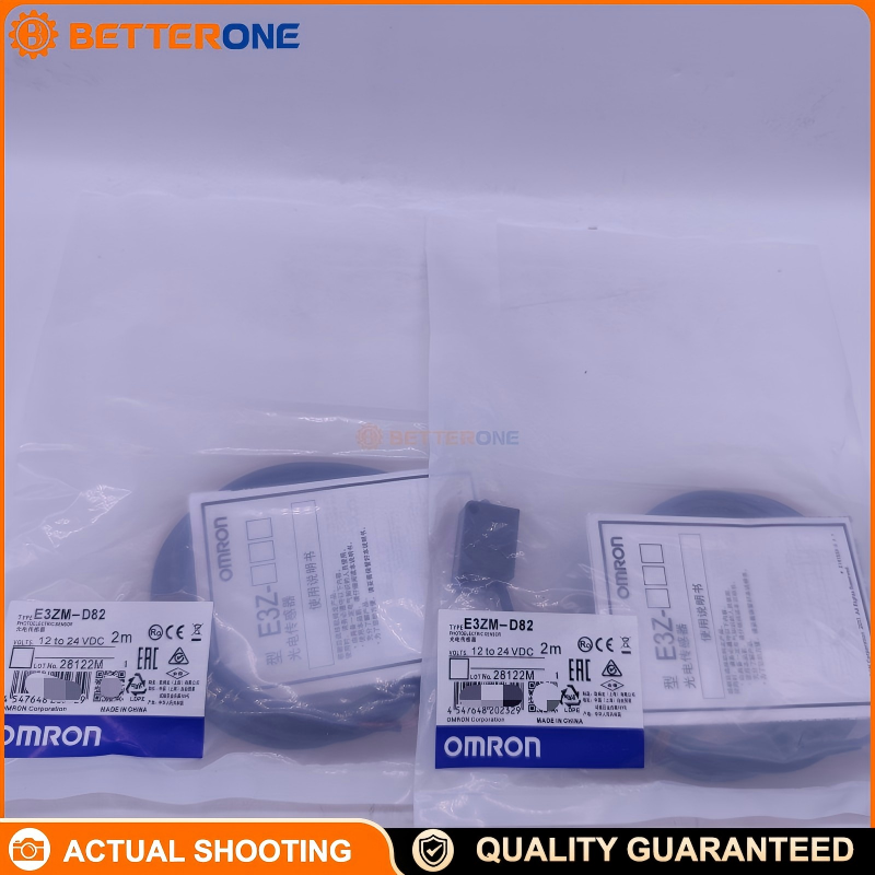 OMRON E3ZM-D82 Photoelectric Sensor, Diffuse-Reflective 1m, PNP Open Collector 100mA, 10–30VDC, IR LED 870nm, Light-ON/Dark-ON Selectable, 1ms Response, IP67/IP69K, SUS316L Stainless Housing