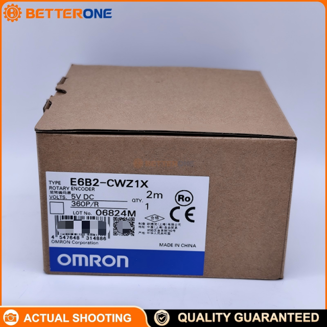 OMRON E6B2-CWZ1X Incremental Rotary Encoder, Ø40mm, Line Driver (RS-422) Differential Output A/-A B/-B Z/-Z, 5VDC, Solid Shaft 6mm, Pre-wired Cable (Specify P/R & Cable Length)