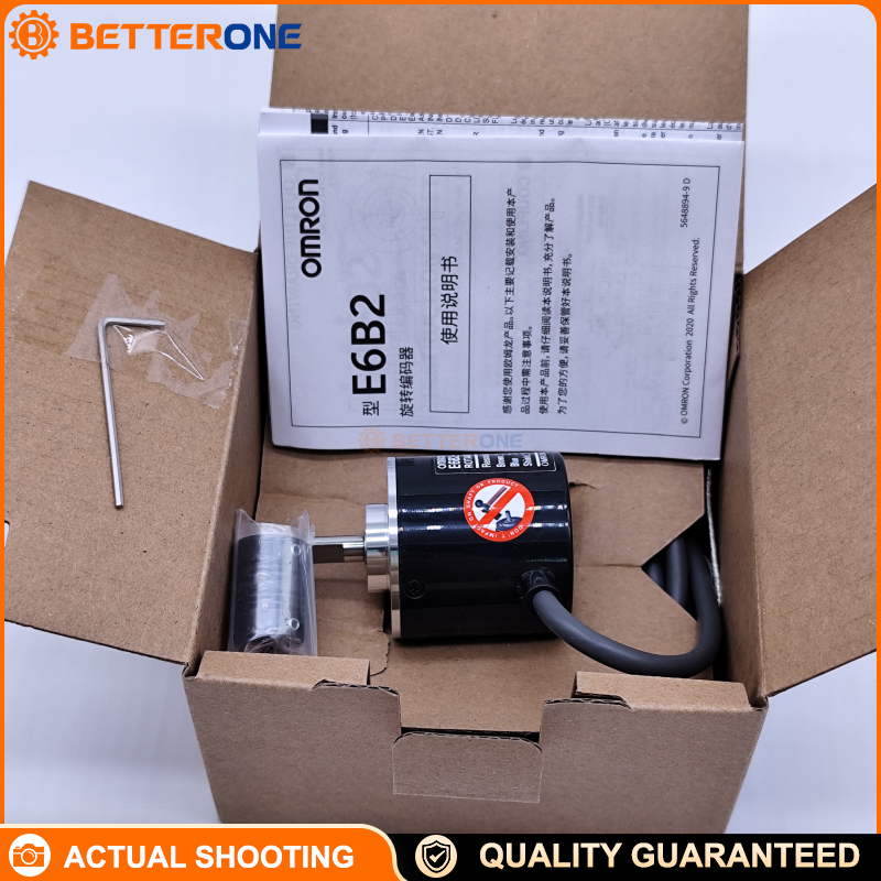 OMRON E6B2-CWZ1X Incremental Rotary Encoder, Ø40mm, Line Driver (RS-422) Differential Output A/-A B/-B Z/-Z, 5VDC, Solid Shaft 6mm, Pre-wired Cable (Specify P/R & Cable Length)