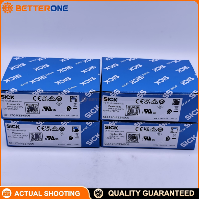 SICK GLL170-P334S06 Fiber-Optic Amplifier, PNP Output, 10–30VDC, Light/Dark Switching, 0–190mm Proximity / 0–800mm Through-Beam (with Fiber), Visible Red 632nm LED, M8 4-Pin, IP66