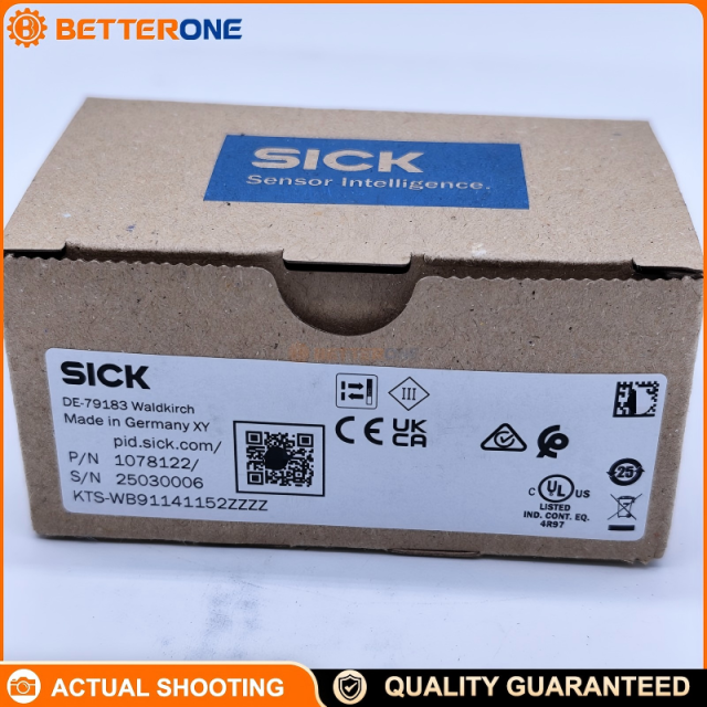 SICK KTS-WB91141152ZZZZ Contrast Sensor, KTS Series, RGB LED 470/525/625nm, ≤13mm Distance (±5mm), Push-Pull PNP/NPN Output, 10.8–28.8VDC, 50kHz, 10µs Response, M12 5-Pin, IP67