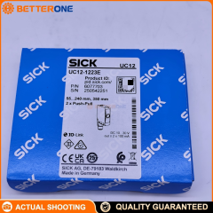 SICK UC12-1223E Ultrasonic Distance Sensor, 55–250mm Operating Range (350mm Limit), 10–30VDC, 2x Push-Pull PNP/NPN Outputs, IO-Link V1.1, M12 4-Pin, 30ms Response, IP65/IP67