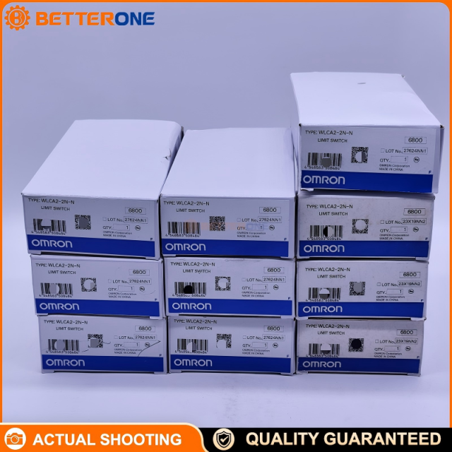 OMRON WLCA2-2N-N Limit Switch, WL Series Heavy-Duty Position Switch, Two-Circuit DPDB (Double-Break), Roller Lever Actuator (R38), IP67, Screw Terminal, G1/2 Conduit