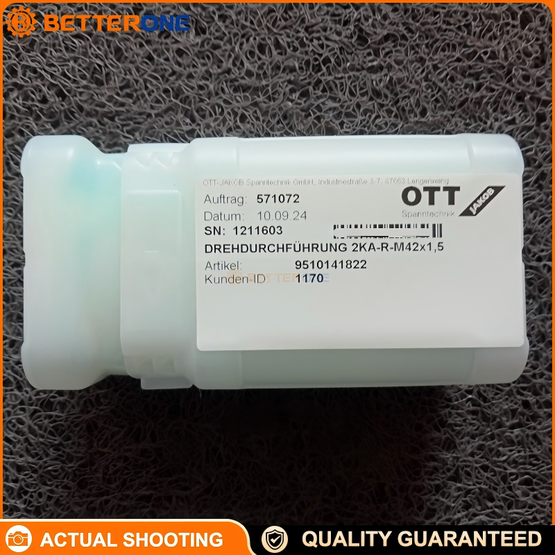 OTT-JAKOB 95.101.418.2.2 Rotary Union 2KA-R-M42x1.5 for CNC Spindle Lubrication & Pneumatic Transmission, Media Transfer to Rotating Spindle, High Reliability Replacement