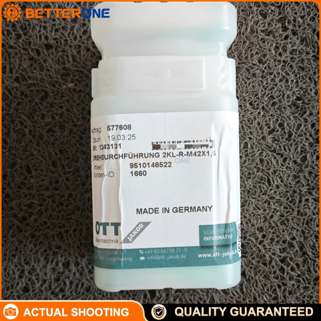 OTT-JAKOB 95.101.465.2.2 Rotary Union for CNC Oil & Air Flow Transfer, Media Transmission from Stationary Supply to Rotating Spindle, High Reliability Replacement