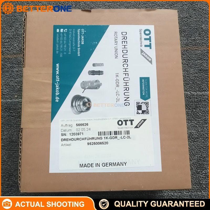OTT-JAKOB 95.250.065.2.0 Rotary Union 1K-GDR-LC (Module 37+65) Radial Connection for CNC Spindle Coolant/Air/MQL, Coolant 50bar, ISO 4406 -/17/14, Filter <50µm