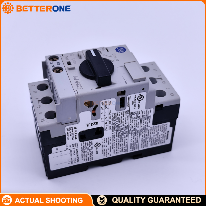 Allen-Bradley 140M-C2E-C16 Motor Protection Circuit Breaker, 3-Pole Thermal-Magnetic MPCB, Adjustable 10–16A (Class 10), Standard Magnetic Trip 13×Ie, 600VAC, Frame Size C, DIN Rail Mount