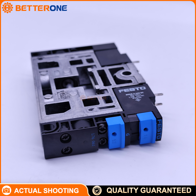 Festo CPV18-M1H-5/3GS-1/4 Pneumatic Valve Terminal, CPV18 Series, 5/3-Way Solenoid Valves (GS Center Closed), G1/4 Ports, Modular Valve Manifold for Industrial Automation