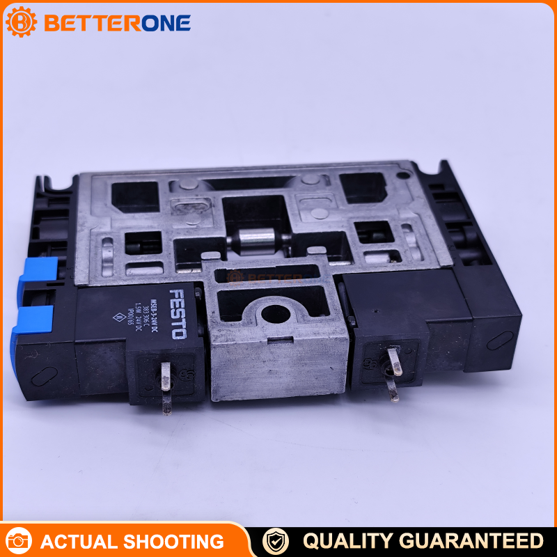 Festo CPV18-M1H-5/3GS-1/4 Pneumatic Valve Terminal, CPV18 Series, 5/3-Way Solenoid Valves (GS Center Closed), G1/4 Ports, Modular Valve Manifold for Industrial Automation