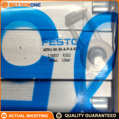 Festo ADVU-50-50-A-P-A-R3 Compact Pneumatic Cylinder, 50mm Bore 50mm Stroke, Double-Acting, Male Rod Thread, Elastic Cushioning Both Ends, 0.8–10 bar, High Corrosion Protection (R3)