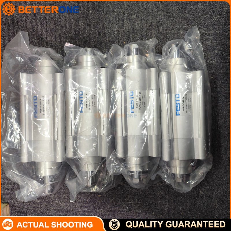 Festo DSBF-C-63-25-TF-PPVA-N3T4-R-CS ISO 15552 Clean Design Pneumatic Cylinder, 63mm Bore 25mm Stroke, Through Rod, Female Thread Both Ends, Adjustable Cushioning (PPV), Proximity Switch Ready, T4 0–150°C, G3/8