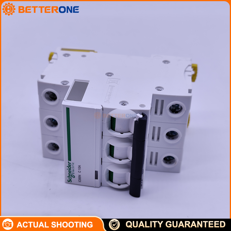 Schneider Electric A9F18310 iC65N Miniature Circuit Breaker (MCB), 3P 10A, C Curve, 400V, 6kA@440V Breaking Capacity, Thermal-Magnetic Protection, DIN Rail Mount, Tunnel Terminals