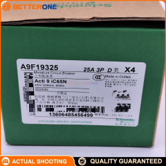 Schneider Electric A9F19325 Acti9 iC65N Miniature Circuit Breaker (MCB), 3P 25A, D Curve, Thermal-Magnetic Protection, 400V, 6kA@440V, DIN Rail Mount, Feed-Through Terminals