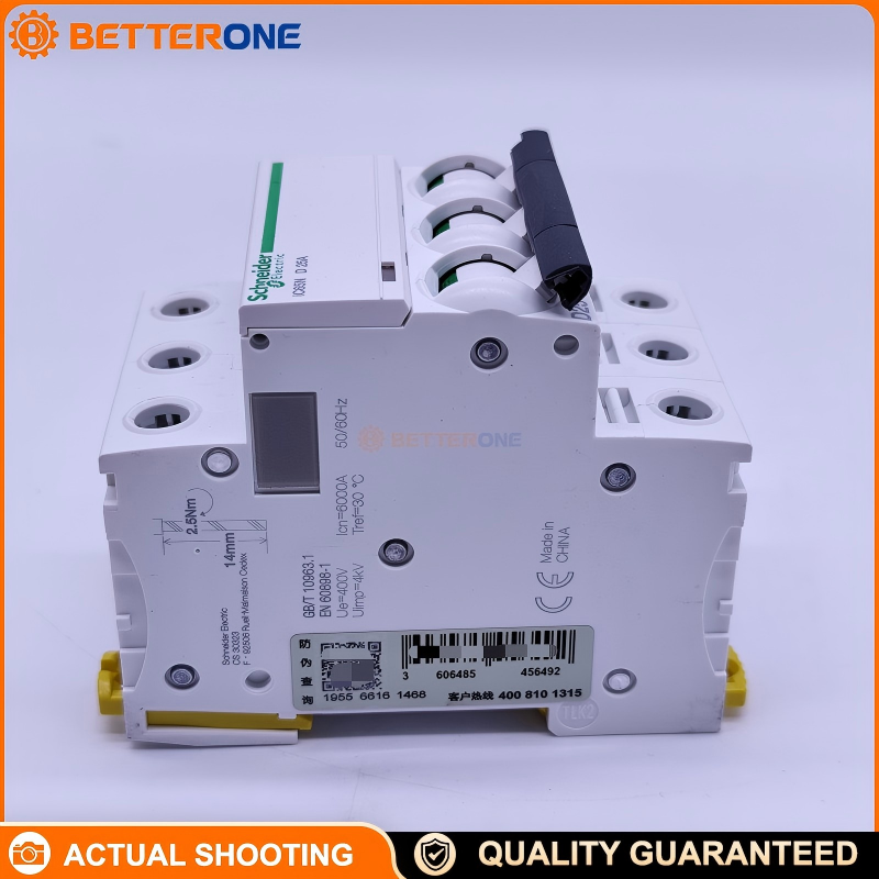 Schneider Electric A9F19325 Acti9 iC65N Miniature Circuit Breaker (MCB), 3P 25A, D Curve, Thermal-Magnetic Protection, 400V, 6kA@440V, DIN Rail Mount, Feed-Through Terminals