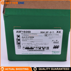 Schneider Electric A9F19350 Acti9 iC65N Miniature Circuit Breaker (MCB), 3P 50A, D Curve, Thermal-Magnetic Protection, 400V, 6kA@440V, DIN Rail Mount