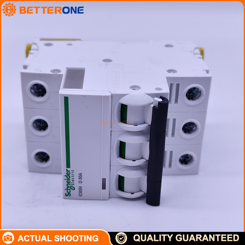 Schneider Electric A9F19350 Acti9 iC65N Miniature Circuit Breaker (MCB), 3P 50A, D Curve, Thermal-Magnetic Protection, 400V, 6kA@440V, DIN Rail Mount