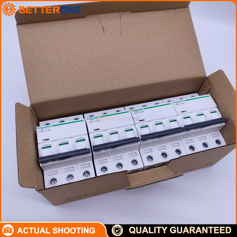 Schneider Electric A9F19363 Acti9 iC65N Miniature Circuit Breaker (MCB), 3P 63A, D Curve, Thermal-Magnetic Protection, 400V, 6kA@440V Breaking Capacity, DIN Rail Mount, Tunnel Terminals (Top/Bottom Wiring)