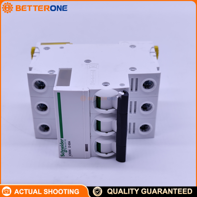 Schneider Electric A9F19363 Acti9 iC65N Miniature Circuit Breaker (MCB), 3P 63A, D Curve, Thermal-Magnetic Protection, 400V, 6kA@440V Breaking Capacity, DIN Rail Mount, Tunnel Terminals (Top/Bottom Wiring)