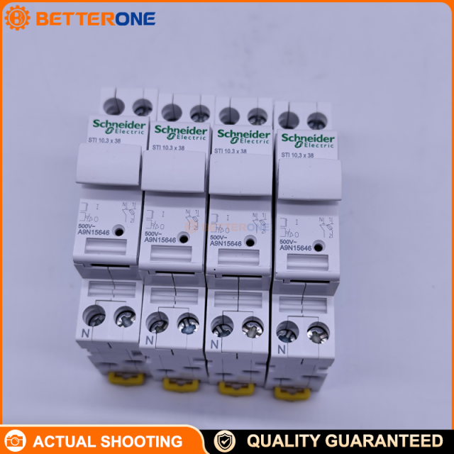 Schneider Electric A9N15646 Acti9 STI Fuse-Disconnector, 1P+N 25A, For 10.3×38mm Fuse Link, aM/gG Fuse Curve, 500VAC Rated, DIN Rail Clip-On, Screw Clamp Terminals, IP20