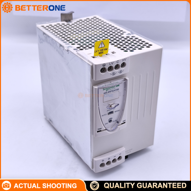 Schneider Electric ABL8RPS24100 Phaseo Universal DIN Rail Switching Power Supply, 24VDC 10A 240W, 100–120VAC (L-N) / 200–500VAC (L1-L2) Input, PFC, Adjustable 24–28.8V, Diagnostic Relay, Vertical Mount