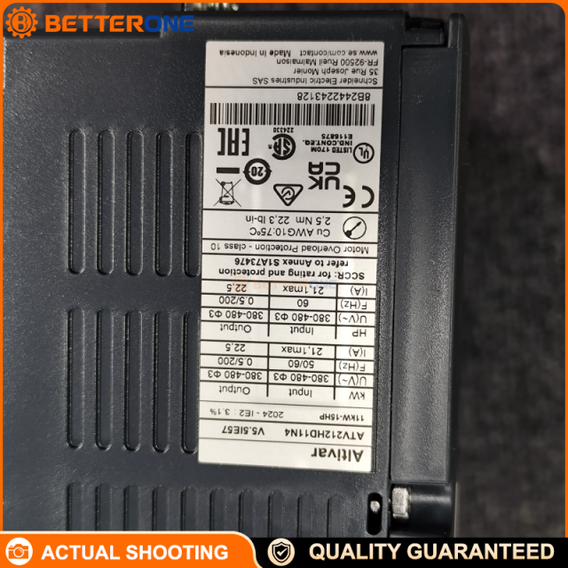 Schneider Electric ATV212HD11N4 Altivar 212 Variable Frequency Drive (VFD), 11 kW / 15 hp, 3-Phase 380–480 VAC Input, Built-In EMC Filter, IP21, Motor Speed Control Inverter