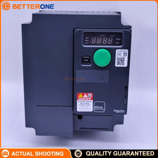Schneider Electric ATV320U22N4C Altivar Machine ATV320 Variable Speed Drive (VFD), 2.2kW Heavy Duty, 3-Phase 380–500VAC, 5.5A, Integrated Brake Chopper, Class C2 EMC Filter, IP20, Modbus Serial & CANopen