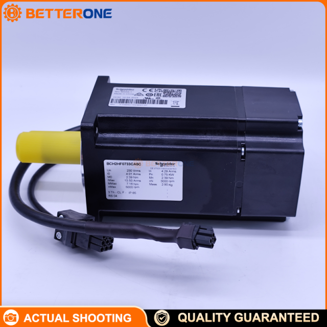 Schneider Electric BCH2HF0733CA5C BCH2 AC Servo Motor, 750W, 80mm Flange, 3000rpm Rated / 5000rpm Max, 2.39Nm Rated / 7.16Nm Peak, 220V 1/3-Phase, 20-bit Single-Turn Absolute Encoder, Keyed Shaft 19mm, Oil Seal, Free Lead Connection, IP65 (IM B5/IM V1)