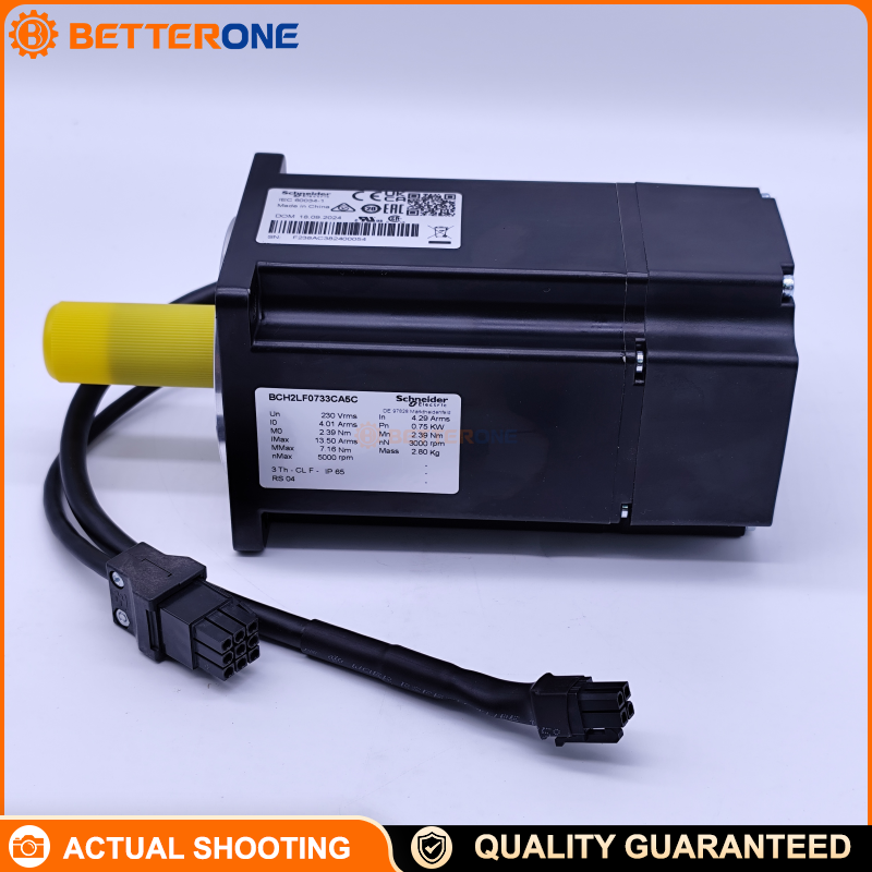 Schneider Electric BCH2LF0733CA5C BCH2 Lexium 28 AC Servo Motor, 80mm Flange, 750W, 3000rpm Rated / 5000rpm Max, 2.39Nm Stall Torque, 20-bit Single-Turn Absolute Encoder, 220V 1/3-Phase, Keyed Shaft + Oil Seal, Leads Connection, IP65