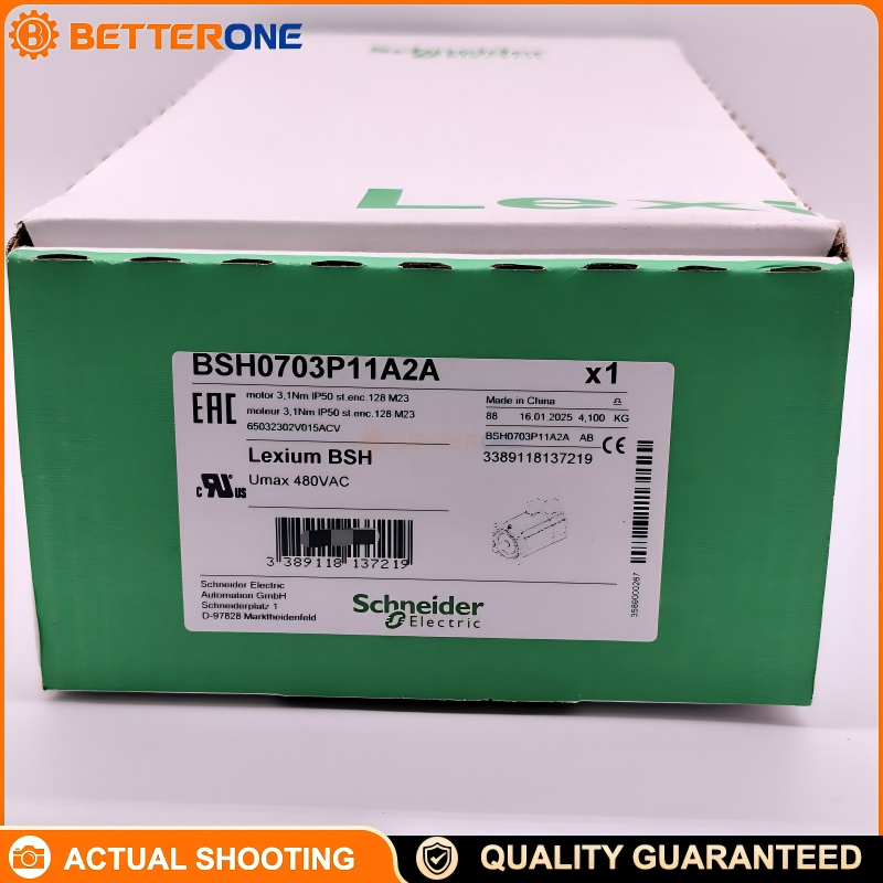 Schneider Electric BSH0703P11A2A BSH Servo Motor, Lexium 05, 1.1N·m, 3000rpm, 70mm Flange, Keyed Shaft, Single-Turn SinCos (Hiperface) Encoder, 480V 3-Phase, Without Brake, IP50