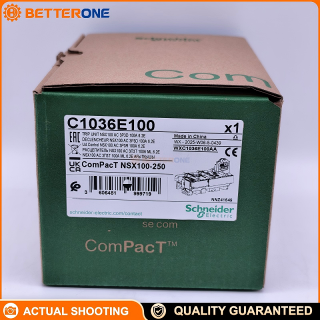 Schneider Electric C1036E100 MicroLogic 6.2E Electronic Trip Unit, For ComPacT NSX100/160/250, 3P 3D, LSIG Protection, Energy Meter + LCD Display, Rating 100A @ 40°C, Ue 690VAC, Fixed Mount, IP40