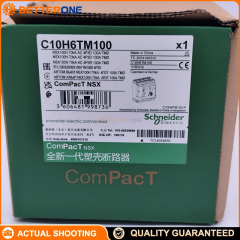 Schneider Electric C10H6TM100 ComPacT NSX100H Molded Case Circuit Breaker (MCCB), 4P 3D (Neutral Not Protected), TM-D Thermal-Magnetic Trip Unit, 100A, Icu 70kA @ 380/415VAC, Ue 690VAC, Fixed Mount, IP40