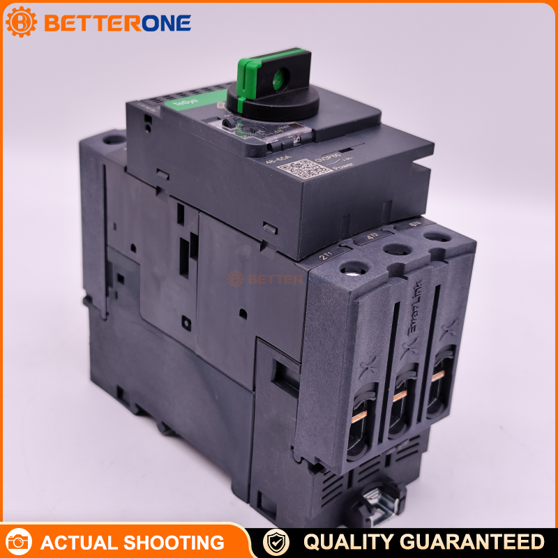 Schneider Electric GV3P65 TeSys GV3 Motor Circuit Breaker / Manual Motor Starter, 3P, Thermal-Magnetic, Adjustable 48–65A, Rated Current 65A, Magnetic Trip 910A, Ue 690VAC, Icu 50kA @ 400/415VAC, Rotary Handle, EverLink BTR Terminals, 30kW @ 400/415V
